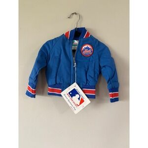 Vintage NY Mets Youth Bomber Jacket Blue Genuine Sportswear MLB Size 18M NWT USA